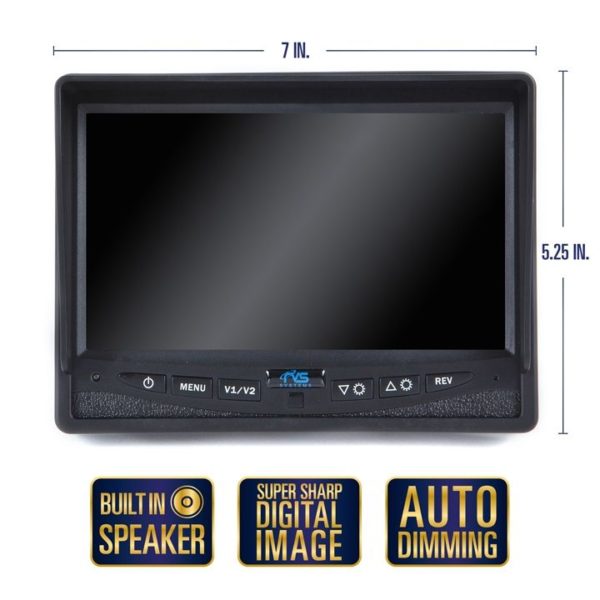 7" LED DIGITAL COLOR REAR VIEW MONITOR (THREE CHANNEL) - Image 3